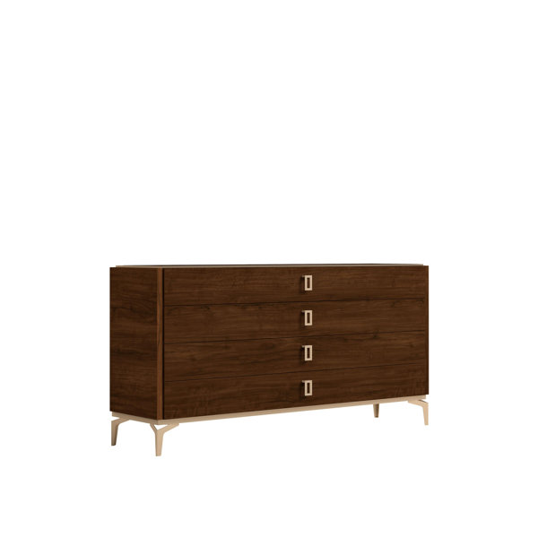 Everly Quinn Eva 4 Drawer Double Dresser, High Quality Wooden Chest Wayfair